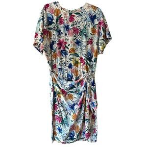 VTG Maggy London by Kenneth Nolan Silk Wrap Dress Size 12 Floral Multicolor